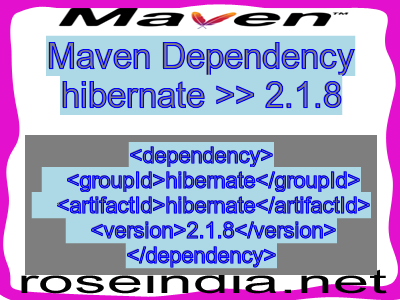 Maven dependency of hibernate version 2.1.8