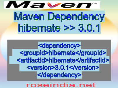 Maven dependency of hibernate version 3.0.1