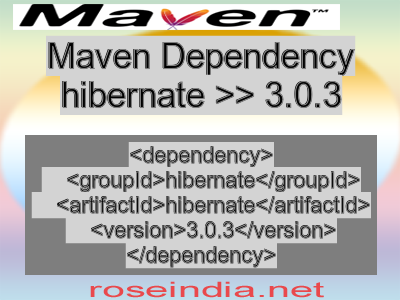 Maven dependency of hibernate version 3.0.3