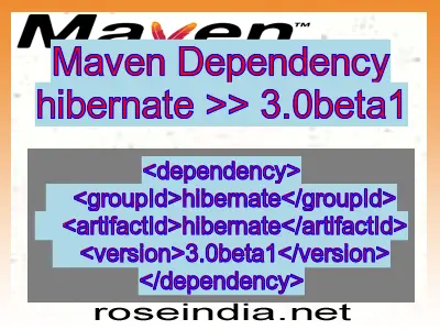 Maven dependency of hibernate version 3.0beta1