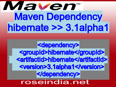 Maven dependency of hibernate version 3.1alpha1