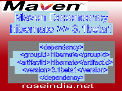 Maven dependency of hibernate version 3.1beta1