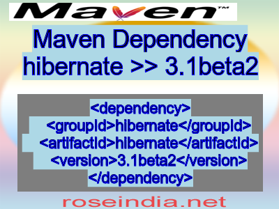Maven dependency of hibernate version 3.1beta2