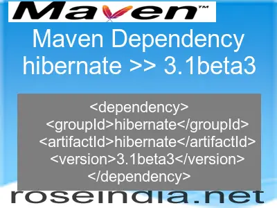 Maven dependency of hibernate version 3.1beta3