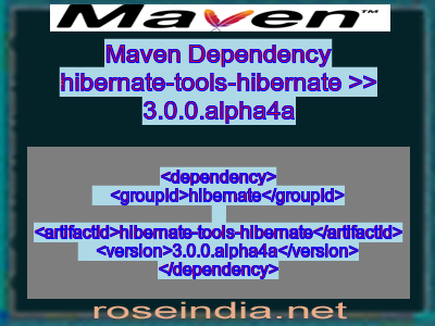 Maven dependency of hibernate-tools-hibernate version 3.0.0.alpha4a