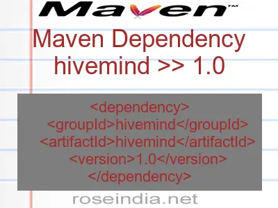 Maven dependency of hivemind version 1.0