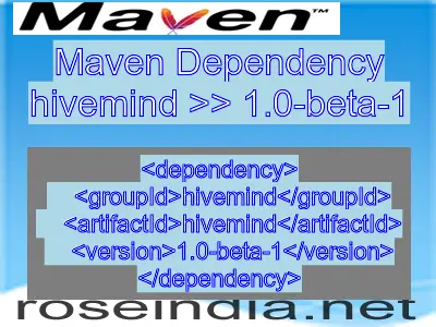 Maven dependency of hivemind version 1.0-beta-1