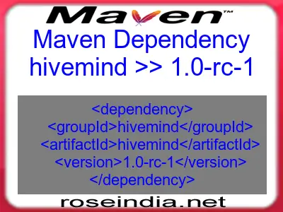Maven dependency of hivemind version 1.0-rc-1
