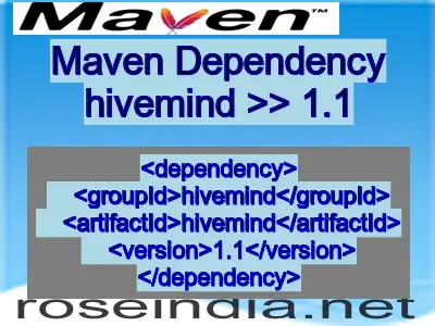 Maven dependency of hivemind version 1.1