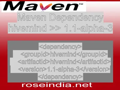 Maven dependency of hivemind version 1.1-alpha-3