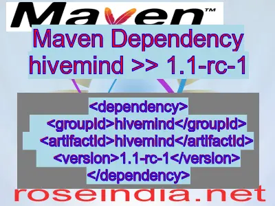 Maven dependency of hivemind version 1.1-rc-1
