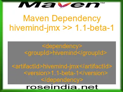 Maven dependency of hivemind-jmx version 1.1-beta-1