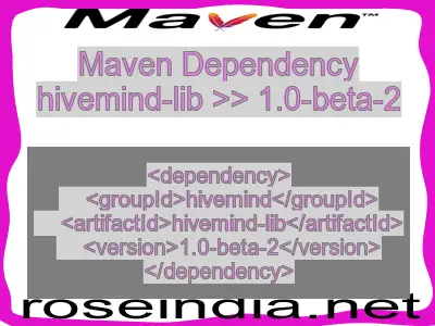 Maven dependency of hivemind-lib version 1.0-beta-2