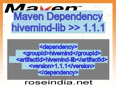 Maven dependency of hivemind-lib version 1.1.1