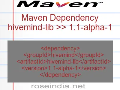 Maven dependency of hivemind-lib version 1.1-alpha-1