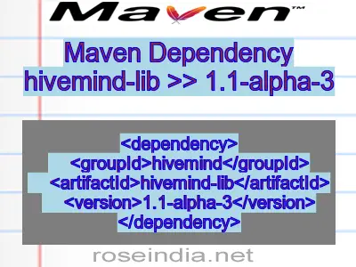 Maven dependency of hivemind-lib version 1.1-alpha-3