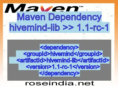 Maven dependency of hivemind-lib version 1.1-rc-1