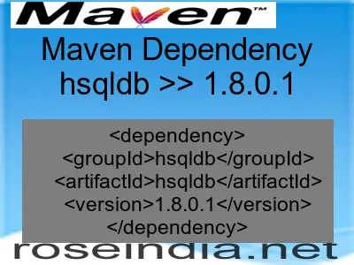 Maven dependency of hsqldb version 1.8.0.1