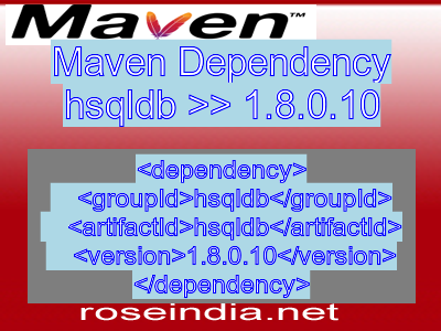 Maven dependency of hsqldb version 1.8.0.10