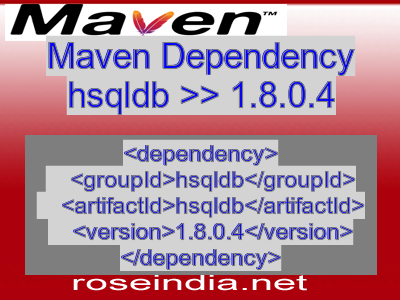 Maven dependency of hsqldb version 1.8.0.4