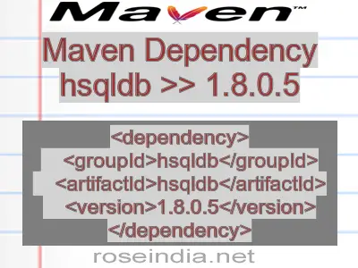 Maven dependency of hsqldb version 1.8.0.5
