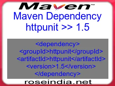 Maven dependency of httpunit version 1.5