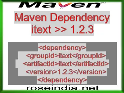 Maven dependency of itext version 1.2.3