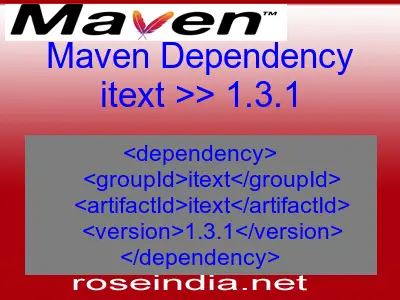 Maven dependency of itext version 1.3.1