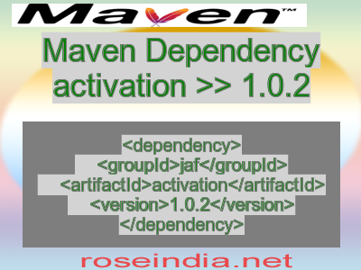 Maven dependency of activation version 1.0.2
