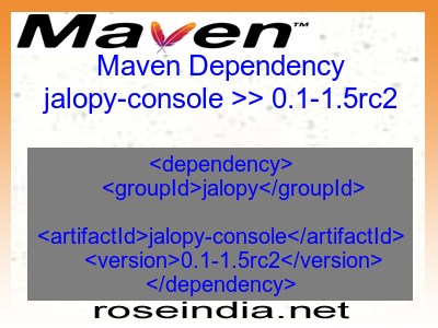 Maven dependency of jalopy-console version 0.1-1.5rc2