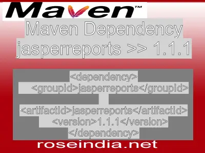 Maven dependency of jasperreports version 1.1.1