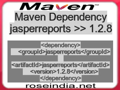Maven dependency of jasperreports version 1.2.8