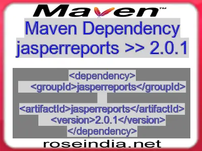 Maven dependency of jasperreports version 2.0.1