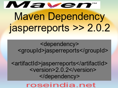 Maven dependency of jasperreports version 2.0.2