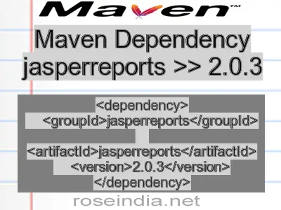 Maven dependency of jasperreports version 2.0.3