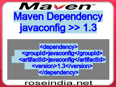 Maven dependency of javaconfig version 1.3