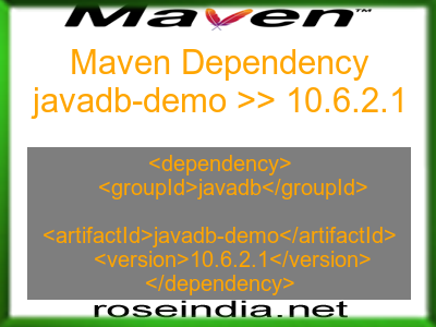 Maven dependency of javadb-demo version 10.6.2.1