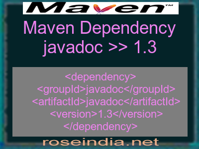 Maven dependency of javadoc version 1.3