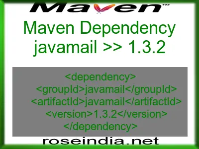 Maven dependency of javamail version 1.3.2