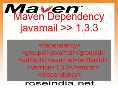 Maven dependency of javamail version 1.3.3