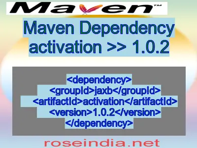 Maven dependency of activation version 1.0.2