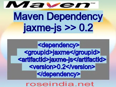 Maven dependency of jaxme-js version 0.2