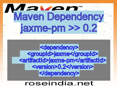 Maven dependency of jaxme-pm version 0.2