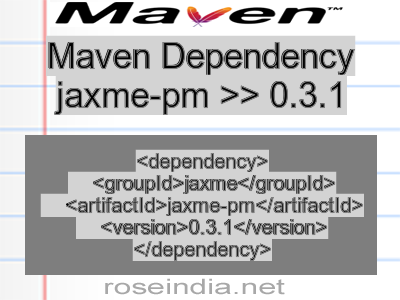 Maven dependency of jaxme-pm version 0.3.1