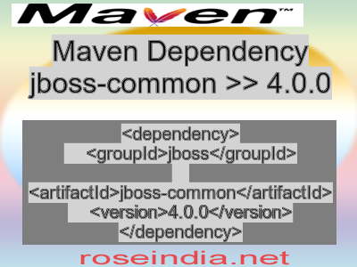 Maven dependency of jboss-common version 4.0.0
