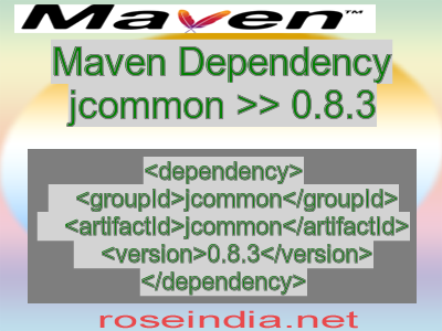 Maven dependency of jcommon version 0.8.3