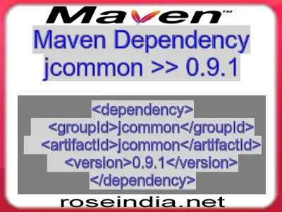 Maven dependency of jcommon version 0.9.1