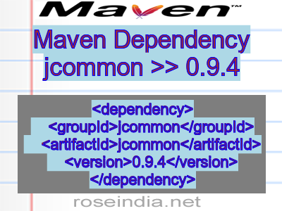 Maven dependency of jcommon version 0.9.4