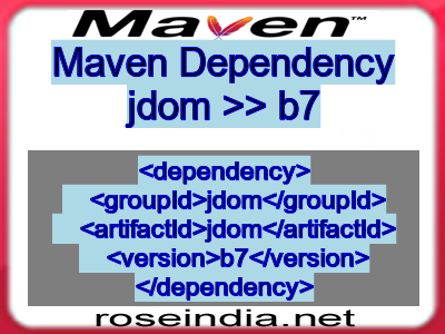 Maven dependency of jdom version b7