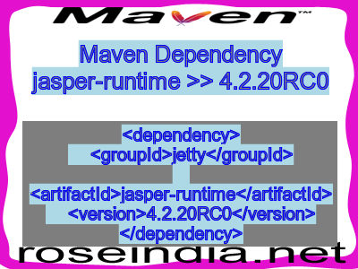 Maven dependency of jasper-runtime version 4.2.20RC0